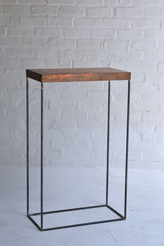 016 Plinths - Black steel plinth with copper top
